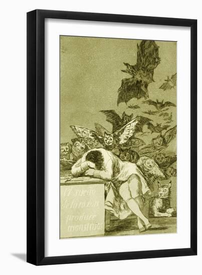 The Sleep of Reason Produces Monsters-Francisco de Goya-Framed Giclee Print