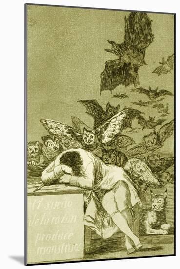 The Sleep of Reason Produces Monsters-Francisco de Goya-Mounted Giclee Print