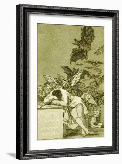 The Sleep of Reason Produces Monsters-Francisco de Goya-Framed Giclee Print