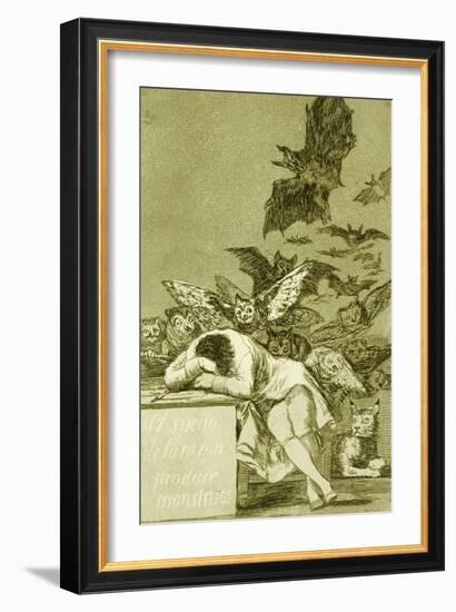 The Sleep of Reason Produces Monsters-Francisco de Goya-Framed Giclee Print