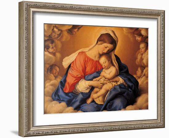 The Sleep of the Infant Jesus-Giovanni Battista Salvi da Sassoferrato-Framed Giclee Print