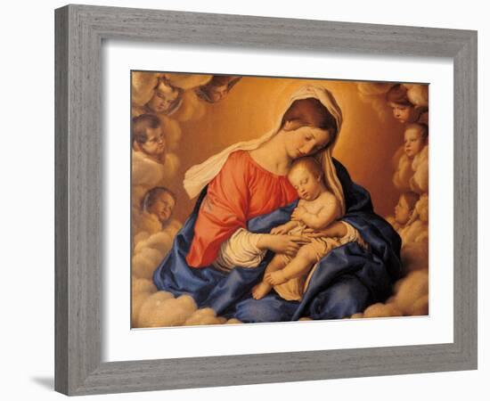 The Sleep of the Infant Jesus-Giovanni Battista Salvi da Sassoferrato-Framed Giclee Print