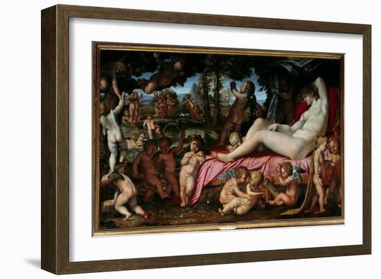 The Sleep of Venus Painting by Annibale Carracci or Annibal Carrache (1560-1609) 1602 Sun. 1,9X3,28-Annibale Carracci-Framed Giclee Print