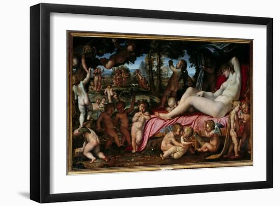 The Sleep of Venus Painting by Annibale Carracci or Annibal Carrache (1560-1609) 1602 Sun. 1,9X3,28-Annibale Carracci-Framed Giclee Print