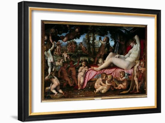 The Sleep of Venus Painting by Annibale Carracci or Annibal Carrache (1560-1609) 1602 Sun. 1,9X3,28-Annibale Carracci-Framed Giclee Print