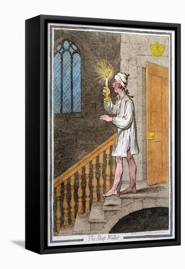 The Sleep-Walker, Published by Hannah Humphrey in 1795 (Hand-Coloured Etching0-James Gillray-Framed Premier Image Canvas