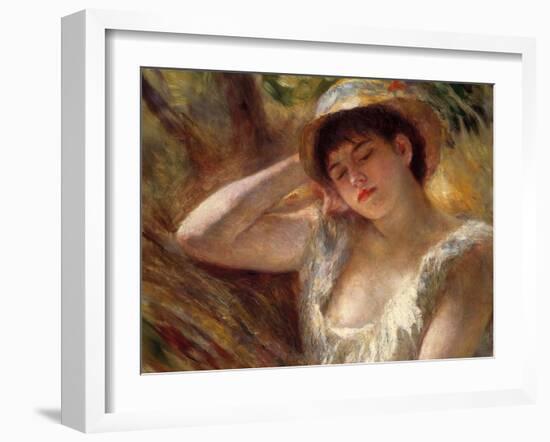 The Sleeper, 1880-Pierre-Auguste Renoir-Framed Giclee Print