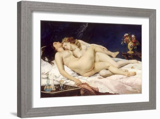 The Sleepers (Le Sommei)-Gustave Courbet-Framed Giclee Print