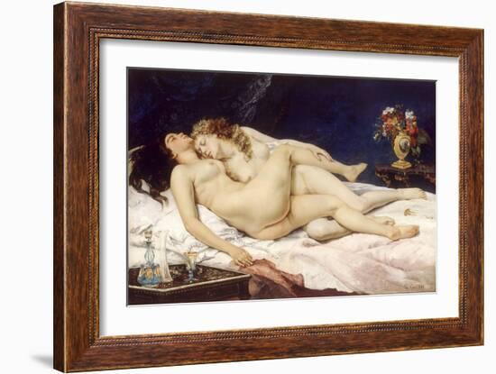 The Sleepers (Le Sommei)-Gustave Courbet-Framed Giclee Print