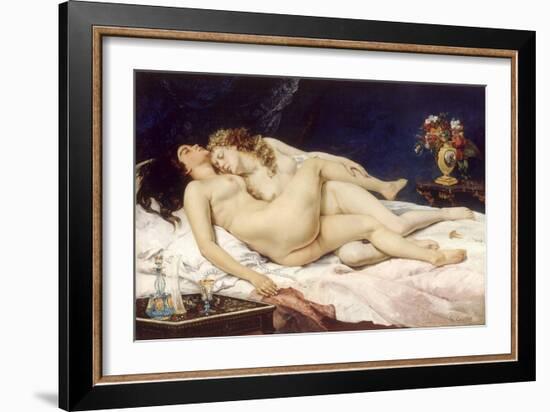 The Sleepers (Le Sommei)-Gustave Courbet-Framed Giclee Print