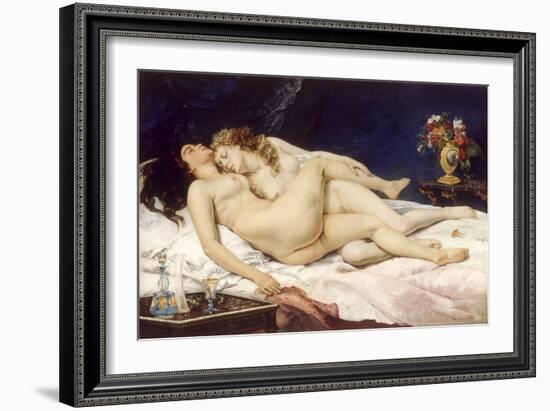 The Sleepers (Le Sommei)-Gustave Courbet-Framed Giclee Print