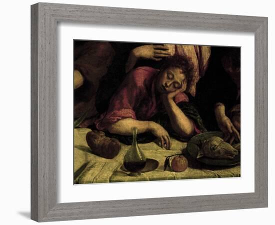 The Sleeping Apostle, Detail from the Last Supper, 1546-1548-Jacopo Bassano-Framed Giclee Print