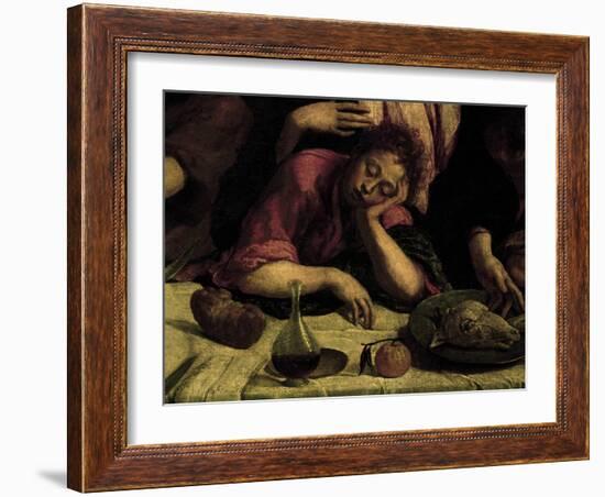 The Sleeping Apostle, Detail from the Last Supper, 1546-1548-Jacopo Bassano-Framed Giclee Print