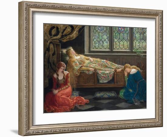 The Sleeping Beauty, 1921 (Oil on Canvas)-John Collier-Framed Giclee Print
