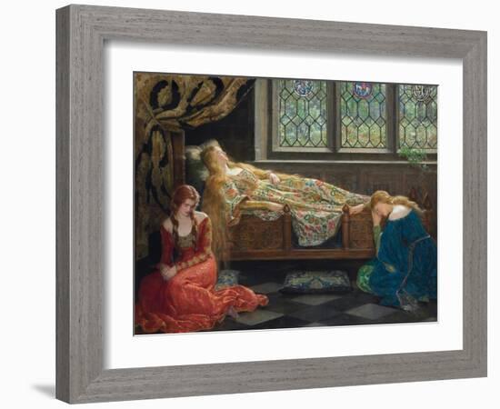 The Sleeping Beauty, 1921 (Oil on Canvas)-John Collier-Framed Giclee Print