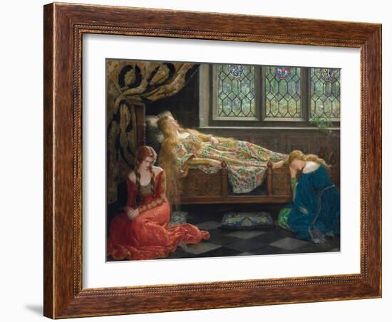 The Sleeping Beauty, 1921 (Oil on Canvas)-John Collier-Framed Giclee Print