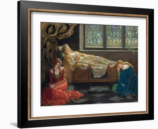 The Sleeping Beauty, 1921 (Oil on Canvas)-John Collier-Framed Giclee Print