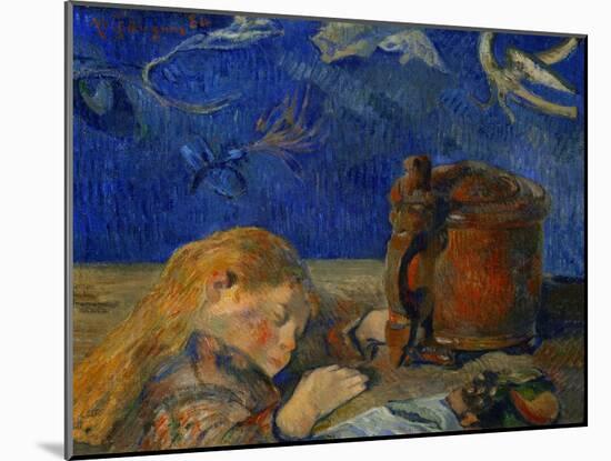 The sleeping child. Oil on canvas (1884) 46 x 55.5 cm Cat. W 81.-Paul Gauguin-Mounted Giclee Print