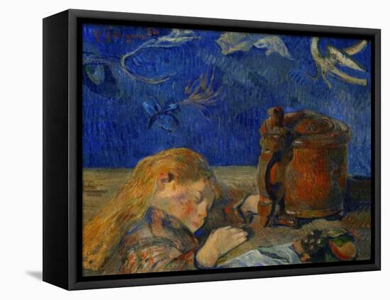 The sleeping child. Oil on canvas (1884) 46 x 55.5 cm Cat. W 81.-Paul Gauguin-Framed Premier Image Canvas