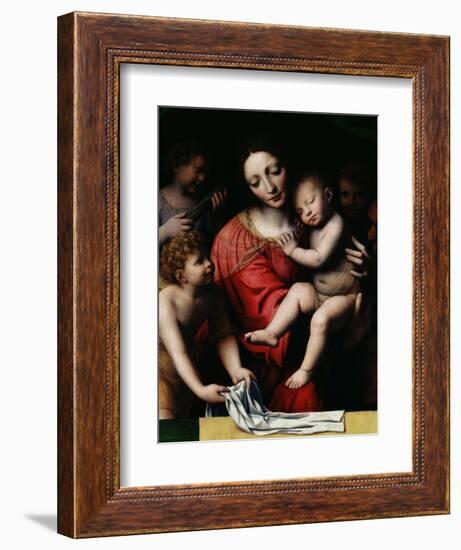 The Sleeping Christ, or Madonna and Sleeping Child with Three Angels, 1532-Bernardino Luini-Framed Giclee Print