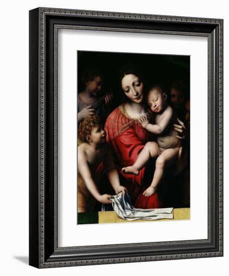 The Sleeping Christ, or Madonna and Sleeping Child with Three Angels, 1532-Bernardino Luini-Framed Giclee Print