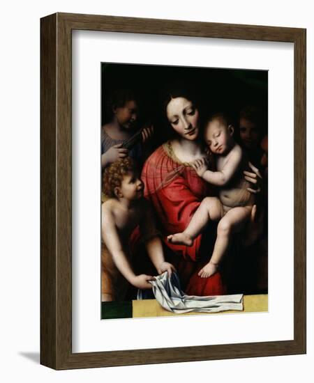 The Sleeping Christ, or Madonna and Sleeping Child with Three Angels, 1532-Bernardino Luini-Framed Premium Giclee Print