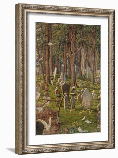 The Sleeping City: the Cemetery of Pera, Constantinople, 1856 - 1888-William Holman Hunt-Framed Giclee Print