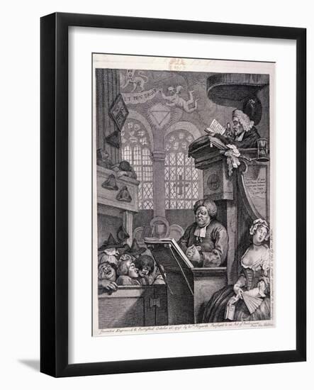 The Sleeping Congregation, 1762-William Hogarth-Framed Giclee Print