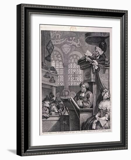 The Sleeping Congregation, 1762-William Hogarth-Framed Giclee Print