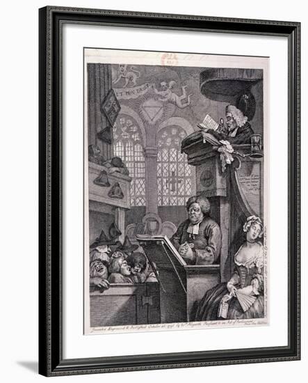 The Sleeping Congregation, 1762-William Hogarth-Framed Giclee Print