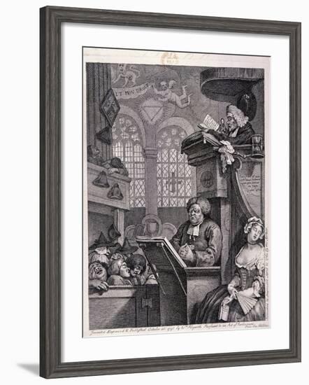 The Sleeping Congregation, 1762-William Hogarth-Framed Giclee Print