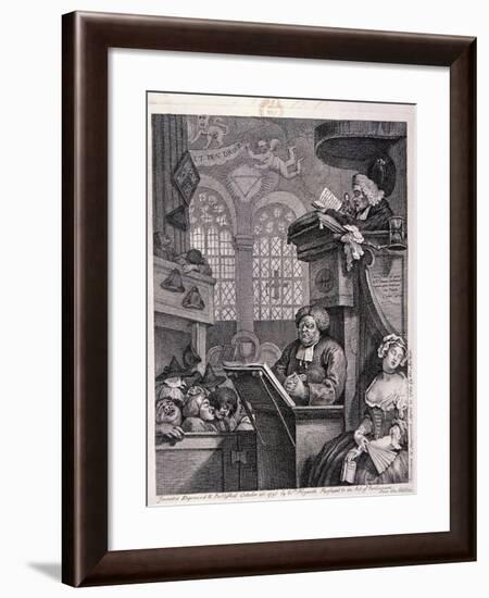 The Sleeping Congregation, 1762-William Hogarth-Framed Giclee Print