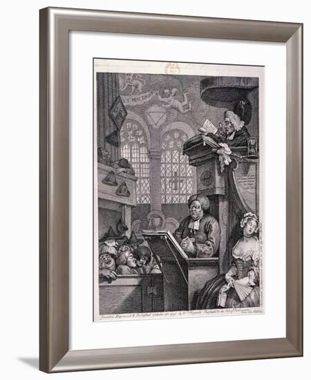 The Sleeping Congregation, 1762-William Hogarth-Framed Giclee Print