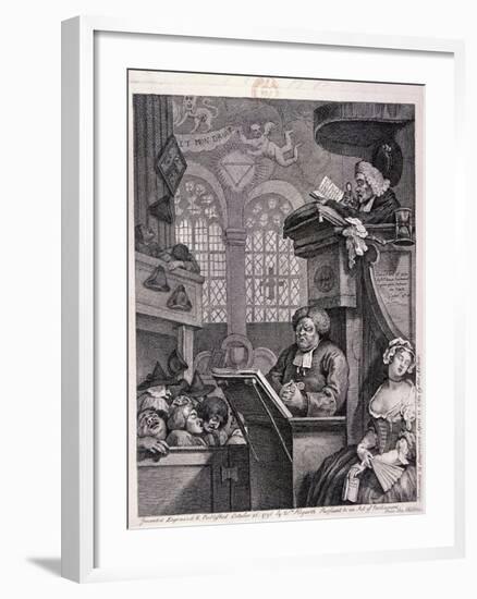 The Sleeping Congregation, 1762-William Hogarth-Framed Giclee Print