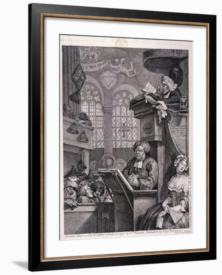 The Sleeping Congregation, 1762-William Hogarth-Framed Giclee Print