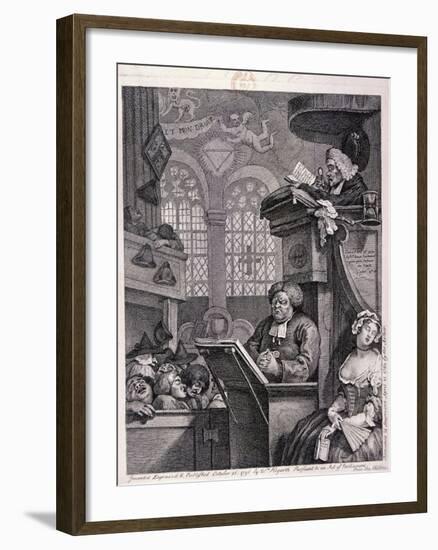 The Sleeping Congregation, 1762-William Hogarth-Framed Giclee Print