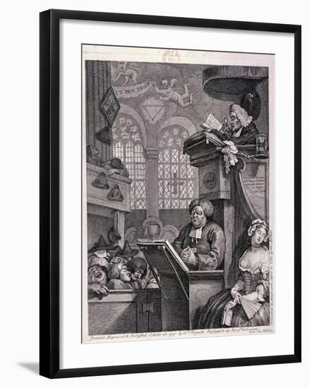 The Sleeping Congregation, 1762-William Hogarth-Framed Giclee Print