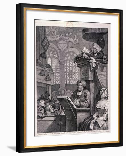 The Sleeping Congregation, 1762-William Hogarth-Framed Giclee Print