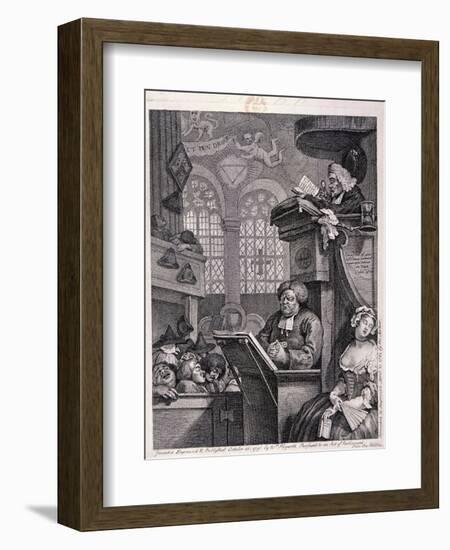 The Sleeping Congregation, 1762-William Hogarth-Framed Giclee Print