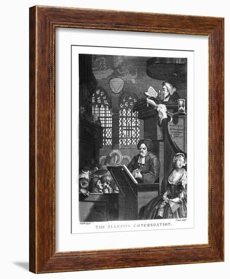 The Sleeping Congregation-William Hogarth-Framed Giclee Print