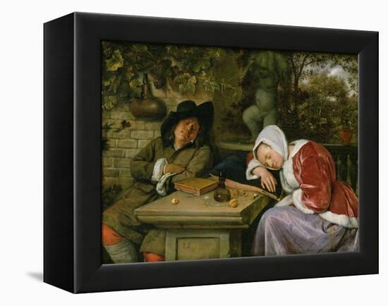 The Sleeping Couple, C.1658-60-Jan Havicksz Steen-Framed Premier Image Canvas