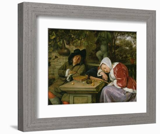 The Sleeping Couple, C.1658-60-Jan Havicksz Steen-Framed Giclee Print