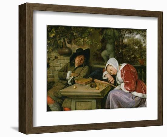 The Sleeping Couple, C.1658-60-Jan Havicksz Steen-Framed Giclee Print