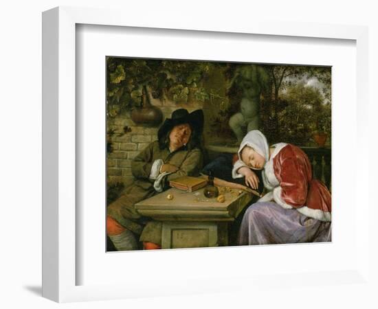 The Sleeping Couple, C.1658-60-Jan Havicksz Steen-Framed Giclee Print