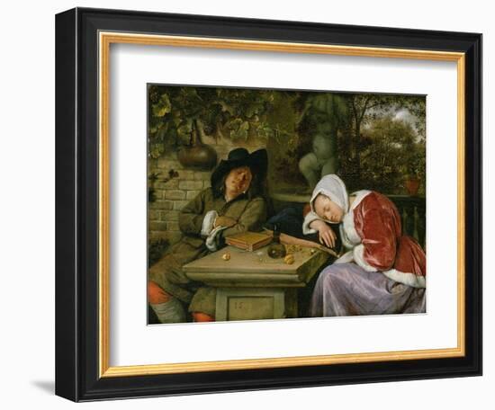 The Sleeping Couple, C.1658-60-Jan Havicksz Steen-Framed Giclee Print