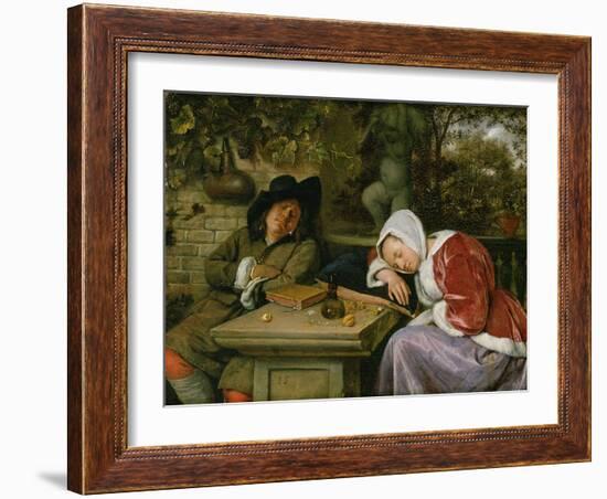 The Sleeping Couple, C.1658-60-Jan Havicksz Steen-Framed Giclee Print