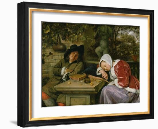 The Sleeping Couple, C.1658-60-Jan Havicksz Steen-Framed Giclee Print