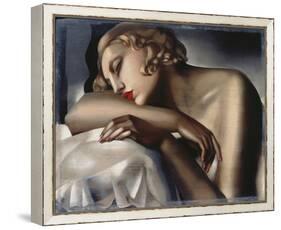 The Sleeping Girl-Tamara de Lempicka-Framed Stretched Canvas