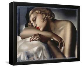 The Sleeping Girl-Tamara de Lempicka-Framed Stretched Canvas