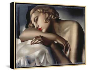 The Sleeping Girl-Tamara de Lempicka-Framed Stretched Canvas